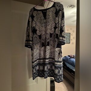 XL women’s dress (royal blue with white floral print)